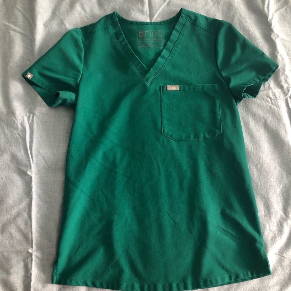 Hunter Green Figs Scrubs Catarina 1-Pocket Top
